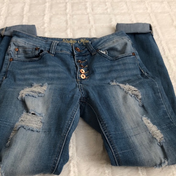 Indigo Rein 5 destroyed ripped skinny light wash - Picture 8 of 8